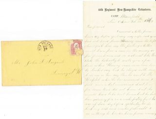 Civil War Letter 16th Nh Letterhead Writing Father Of Son 
