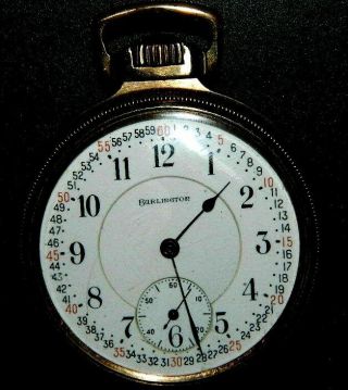 1924 Burlington 21 Jewel Double Roller Pocket Watch Runs & Keeps Accurate Time