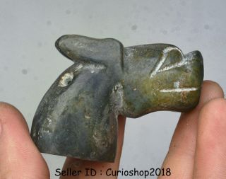 1.  8 " Ancient Chinese Hongshan Culture Old Jade Carved Dragon Head Amulet Pendant