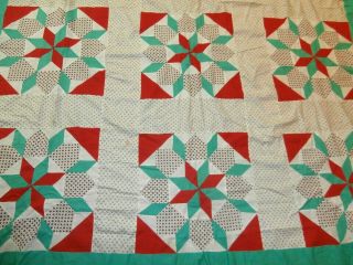 Vintage Broken Star pattern quilt top 75 