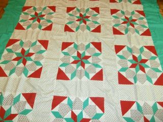 Vintage Broken Star pattern quilt top 75 
