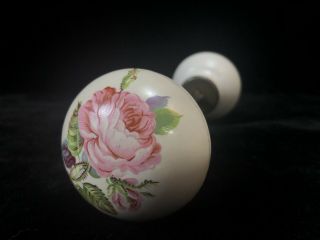 Antique Victorian Doorknobs Hand Painted Flowers Windsor Castle Porcelain Roses