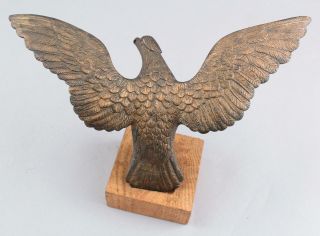 Antique Cast Bronze American Eagle Flagpole Topper Sculpture,  NR 8