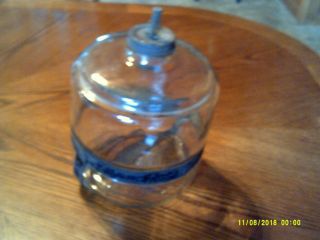 Antique Glass Kerosene Stove Heater Jar/bottle Metal Handle/strap Drip/filler Li