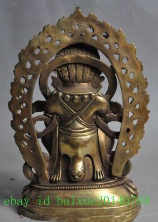 Tibet buddhism Brass Protect Buddhism Vajra Mahakala god Buddha Statue e01 3