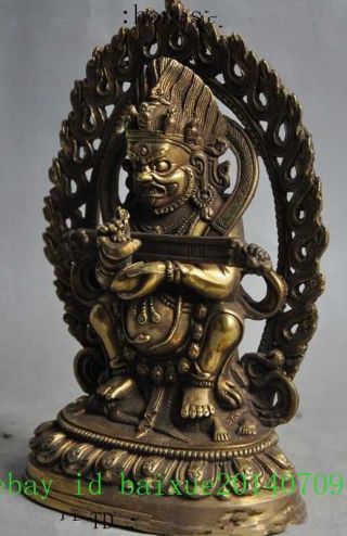 Tibet buddhism Brass Protect Buddhism Vajra Mahakala god Buddha Statue e01 7