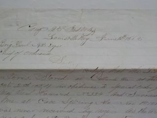 Civil War Letter 1865 25th Indiana Louisville Kentucky Cave Springs Alabama VTG 2