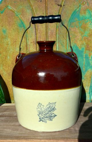 Western Stoneware Monkee Jug Vintage Antique Field Crock