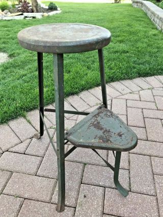 Antique Vintage Industrial Machinist Work Stool Chair
