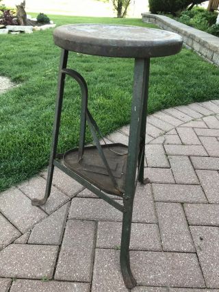 Antique Vintage Industrial Machinist Work Stool Chair 5