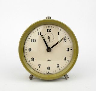 Rare Vintage 1960s Prim Alarm Clock Czechoslovakia Retro Old Desk Table Watch