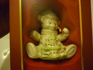 Lenox Christmas Tree Ornament - 2006 Teddy Bear Garland - Porcelain - 214