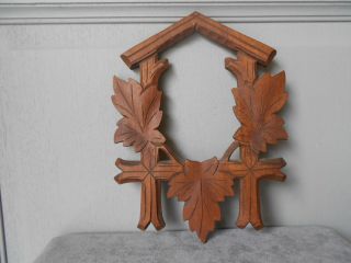 French Vintage Black Forest Carved Wood Plaque Frame