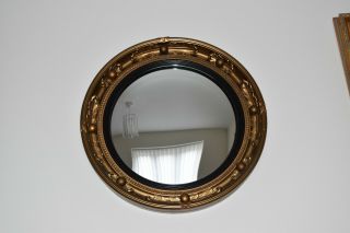 Antique Convex Wall Mirror With Gilt Deco