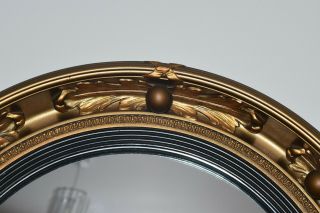 Antique convex wall mirror with gilt deco 2