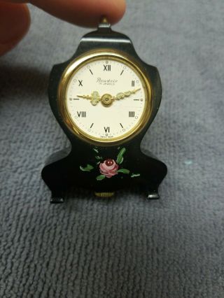 Swiss Mini/baby Vintage Mantel Clock Boudoir Neuchatel Gilded Jewel Mid Century