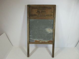 Vintage Columbus Washboard Co.  Sunnyland Standard Family Size 2090 Galvanized