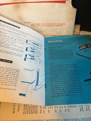 Vintage 1940s Maytag Wringer Washing Machine Instruction Booklet & 6