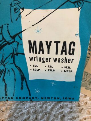 Vintage 1940s Maytag Wringer Washing Machine Instruction Booklet & 8