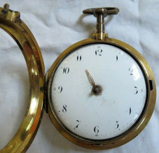 Monkhouse Carlisle Pocket Watch Pair Case Fusee Verge&Papers Old Vtg Antique 2