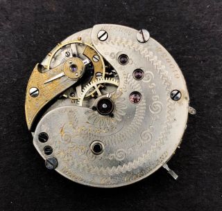 1890 ' s Ball Co 0s 16 Rubies Antique Pocket Watch Movement College Queen 610034 2