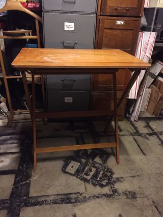 Vintage Wood Sewing Machine Table Folding Martin 