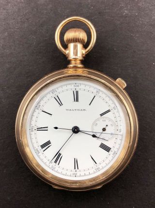 1885 Waltham 14s 13j Chronograph Pocket Watch Hillside/1884 2469458 Functioning