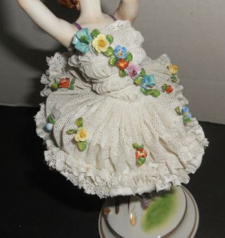 Antique Dresden Porcelain Lace Ballerina Figurine Dancer 10 