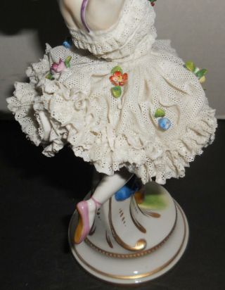 Antique Dresden Porcelain Lace Ballerina Figurine Dancer 10 