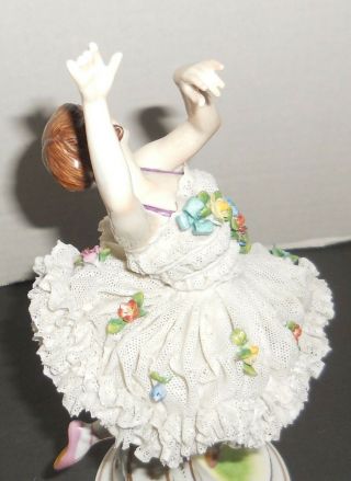 Antique Dresden Porcelain Lace Ballerina Figurine Dancer 10 