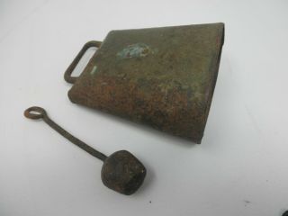 Antique Iowa Hand Forged Metal Cow Bell Clapper Not Attached.