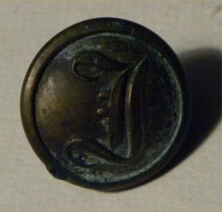 61911.  Confederate " Script I " Infantry Coat Sleeve Button 1/2 " Brass London Made