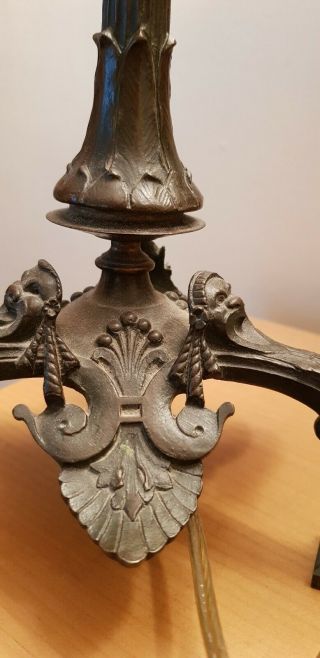 Antique Bronze Table lamp Base rare 3