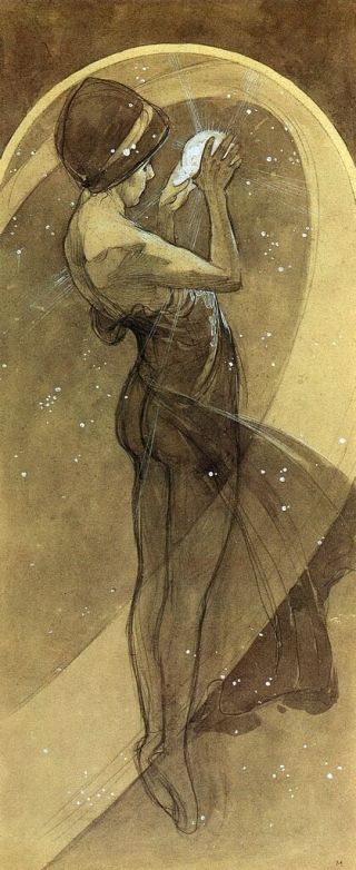 North Star By Alphonse Alfons Mucha Art Nouveau Deco Picture Poster Print