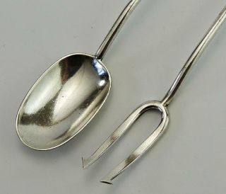 ARTS & CRAFTS Antique SILVER PLATED SPOON & PICKLE FORK c1900​ 3