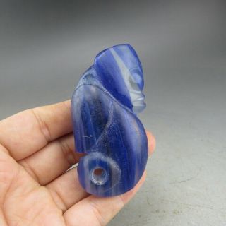 Chinese,  jade,  Hongshan culture,  Natural blue crystal,  Apollo,  pendant Q555 2