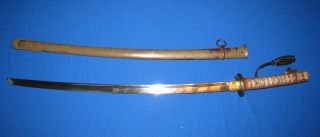 WWII JAPANESE ARMY TYPE 95 NCO SWORD w/ SCABBARD - MATCHING NUMBERS 11