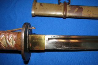 WWII JAPANESE ARMY TYPE 95 NCO SWORD w/ SCABBARD - MATCHING NUMBERS 5
