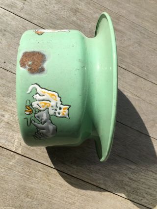 Vintage Toy Enamel Chamber Pot C.  1950s With Cats.  For Doll / Teddy Near Etc. 3