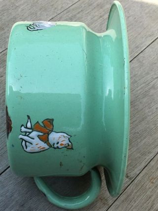 Vintage Toy Enamel Chamber Pot C.  1950s With Cats.  For Doll / Teddy Near Etc. 4