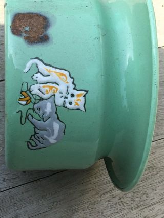 Vintage Toy Enamel Chamber Pot C.  1950s With Cats.  For Doll / Teddy Near Etc. 5