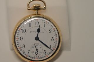 16s 21j Burlington Special Railroad Pocket Watch,  Montgomery Dial,  Case