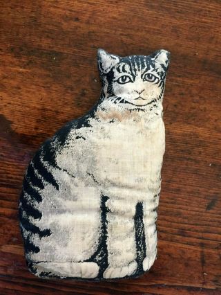 Cute Little Vtg / Antique Arnold Printworks Stuffed Tabby Cat Kitten - 6 1/2 "