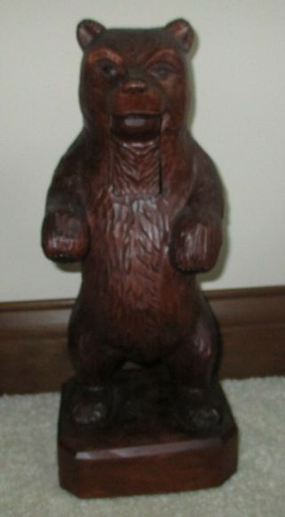 Antique,  Swiss Black Forest,  Hand Carved Grizzly Bear Nutcracker