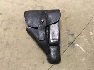 12s Wwii German Walther Pp Ppk Leather Holster - Black