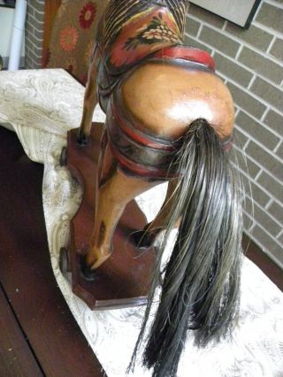Vintage Hand Painted wood horse on wheels 2
