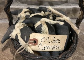 One Half Dozen Primitive Made Olde Crows Bowl Fillers/ornies