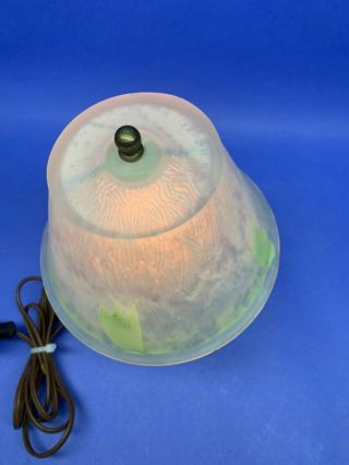 Vintage Art Deco Glass Boudoir Bedroom Lamp with Glass Shade 3