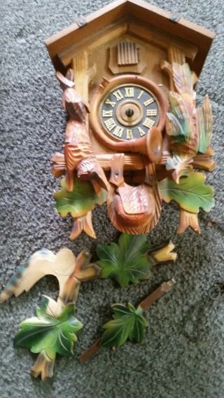 Vintage Black Forest Cuckoo Clock West Germany Or Repairs 5