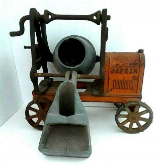 Vintage: Kenton Toys Jaeger,  Cast Iron Cement Mixer - Ohio / 7 "